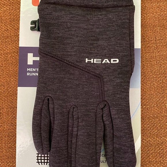 New! HEAD Men's Ultra-fit Touchscreen Gray Running Gloves Stretch Select Size M! - Picture 1 of 6